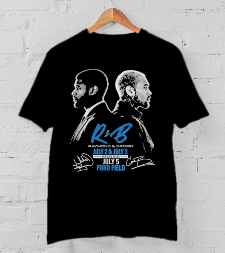 Detroit Lions Usher Raymond & Chris Brown 2026 The R&B Tour T-Shirt