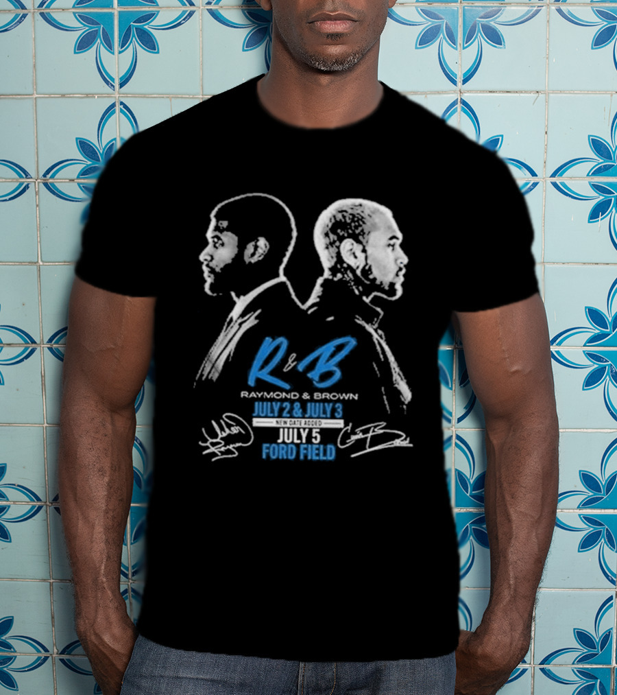 Detroit Lions Usher Raymond & Chris Brown 2026 The R&B Tour T-Shirt