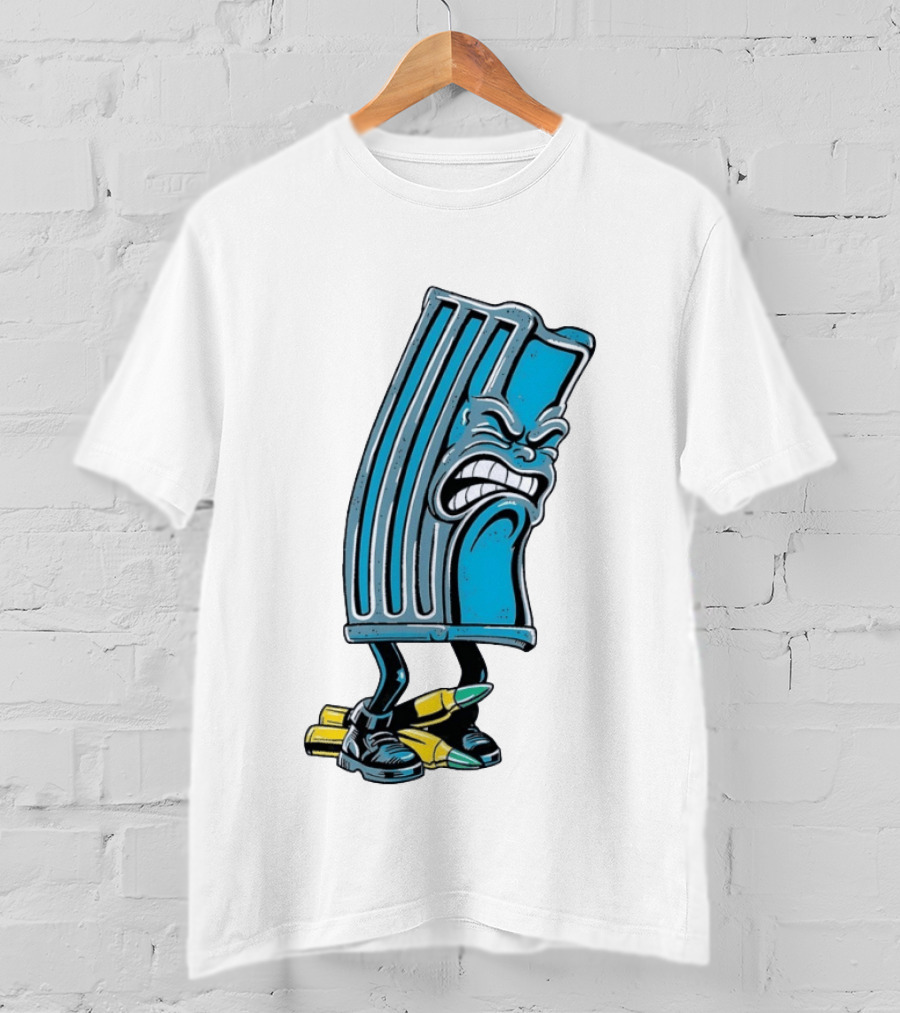 Angry Rifle Magazine With Walking Bullets T-Shirt