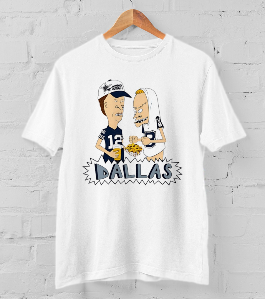 Beavis And Butt Head Dallas Cowboys Football Fans Nachos Eating Fun T-Shirt