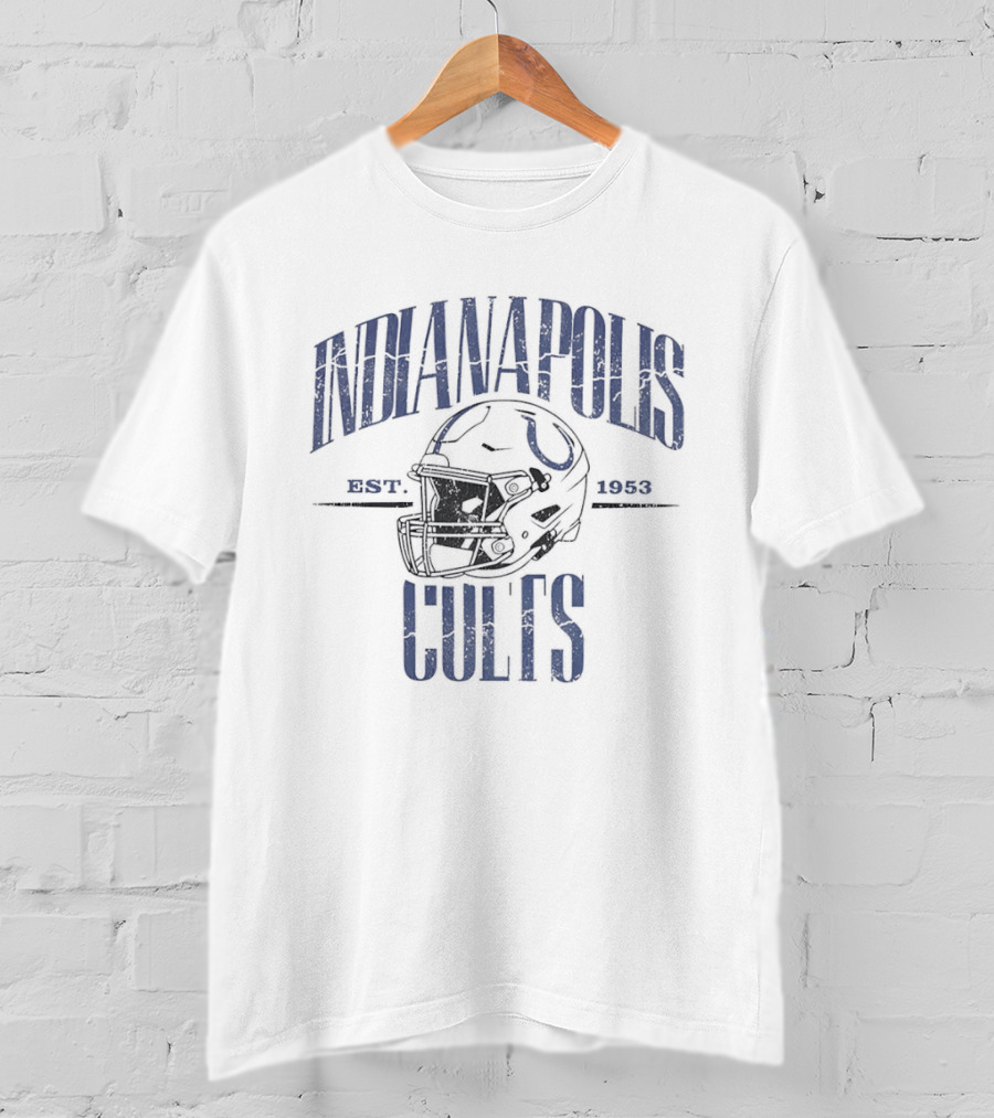 Indianapolis Colts Est 1953 Distressed Football Helmet T-Shirt