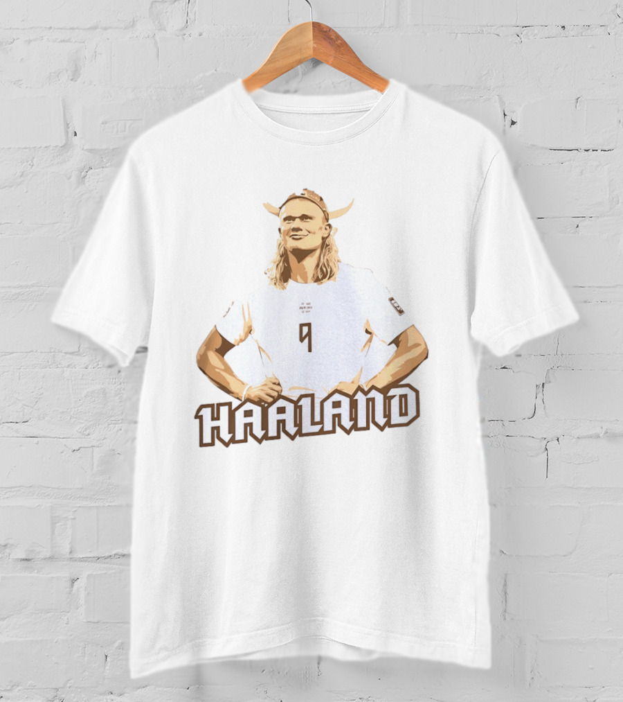 Erling Haaland Viking 9 Manchester City Football Player Horned Helmet T-Shirt