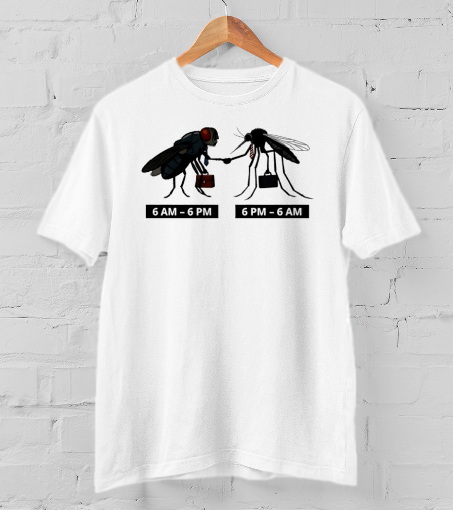 6 AM To 6 PM Fly 6 PM To 6 AM Mosquito Business Suitcases T-Shirt
