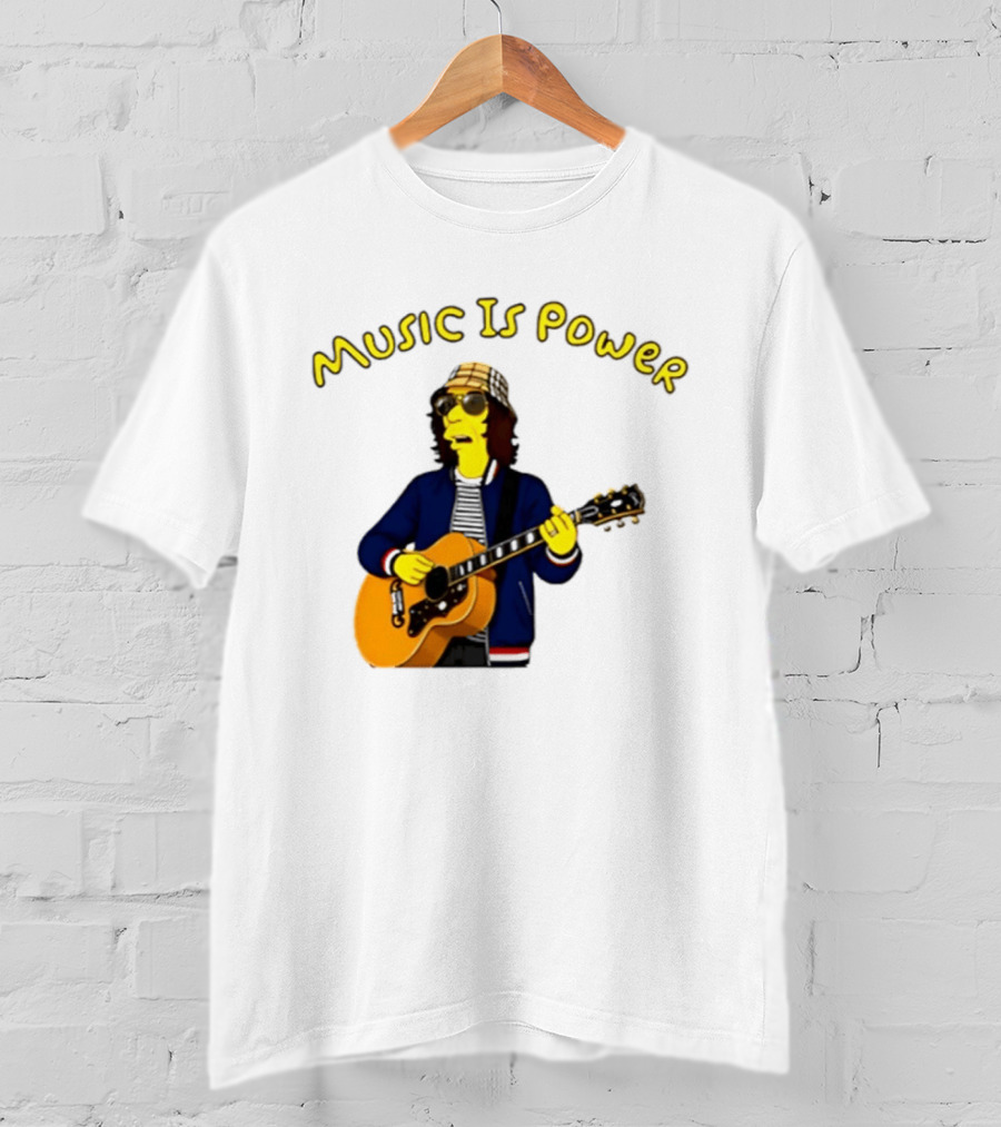 Richard Ashcroft Music Is Power Simpsons Style Guitar T-Shirt