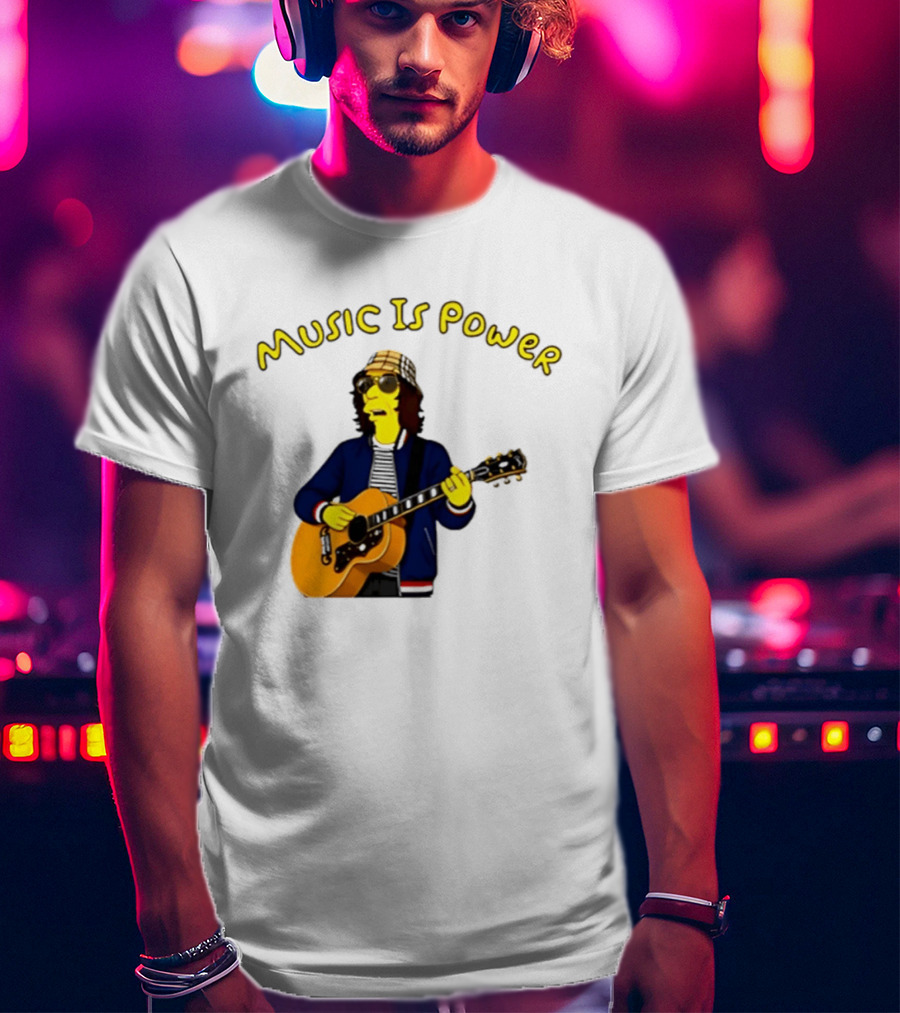 Richard Ashcroft Music Is Power Simpsons Style Guitar T-Shirt