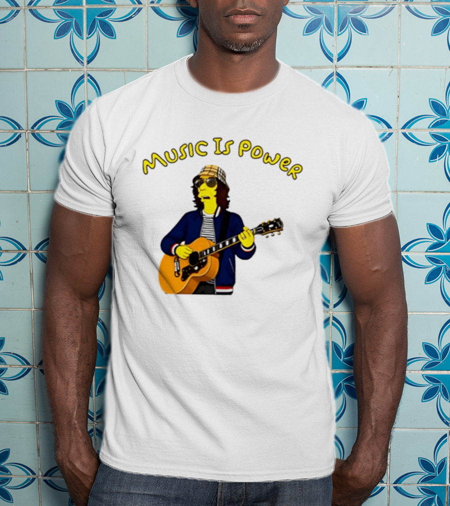 Richard Ashcroft Music Is Power Simpsons Style Guitar T-Shirt
