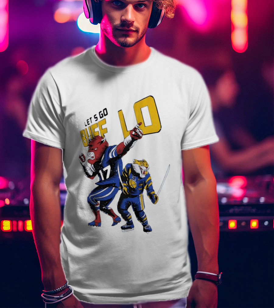 Let's Go Buffalo 17 Distressed Sports Mascots Football And Hockey T-Shirt