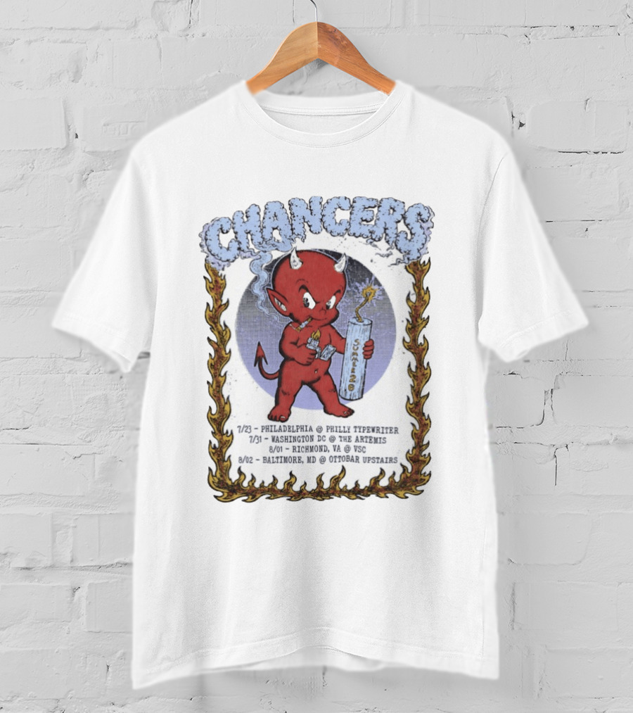 Chancers Hot Stuff The Little Devil Smoking Tour 2026 Philly Washington Richmond Baltimore T-Shirt