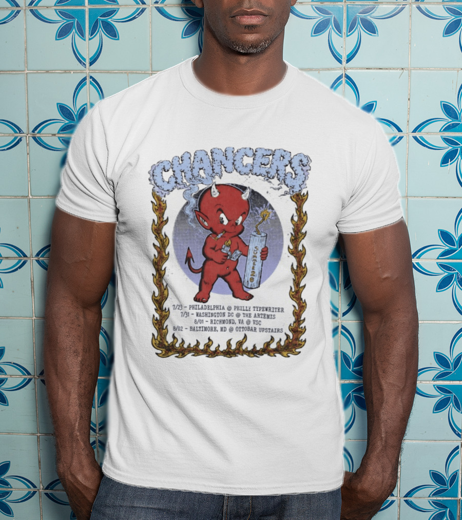 Chancers Hot Stuff The Little Devil Smoking Tour 2026 Philly Washington Richmond Baltimore T-Shirt