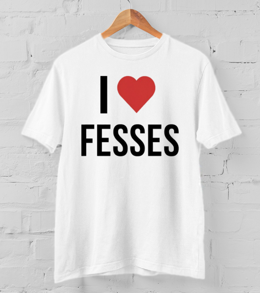 I Heart Fesses Bold Red Heart T-Shirt