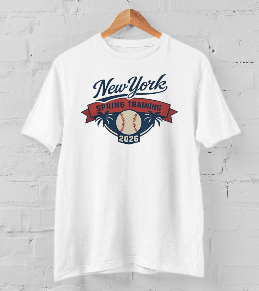New York Spring Training 2026 Baseball Palm Trees MLB T-Shirt