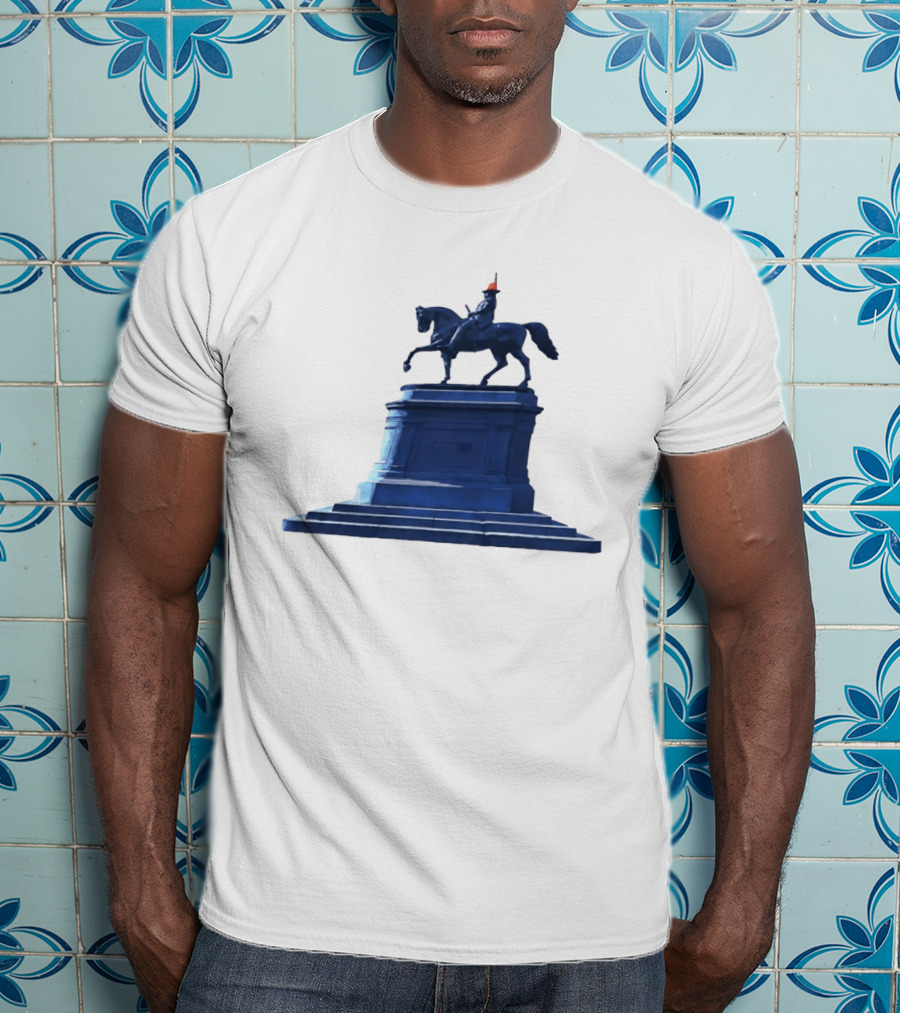 No Scotland No Party Tartan Takeover USA '26 Equestrian Statue With Traffic Cone T-Shirt