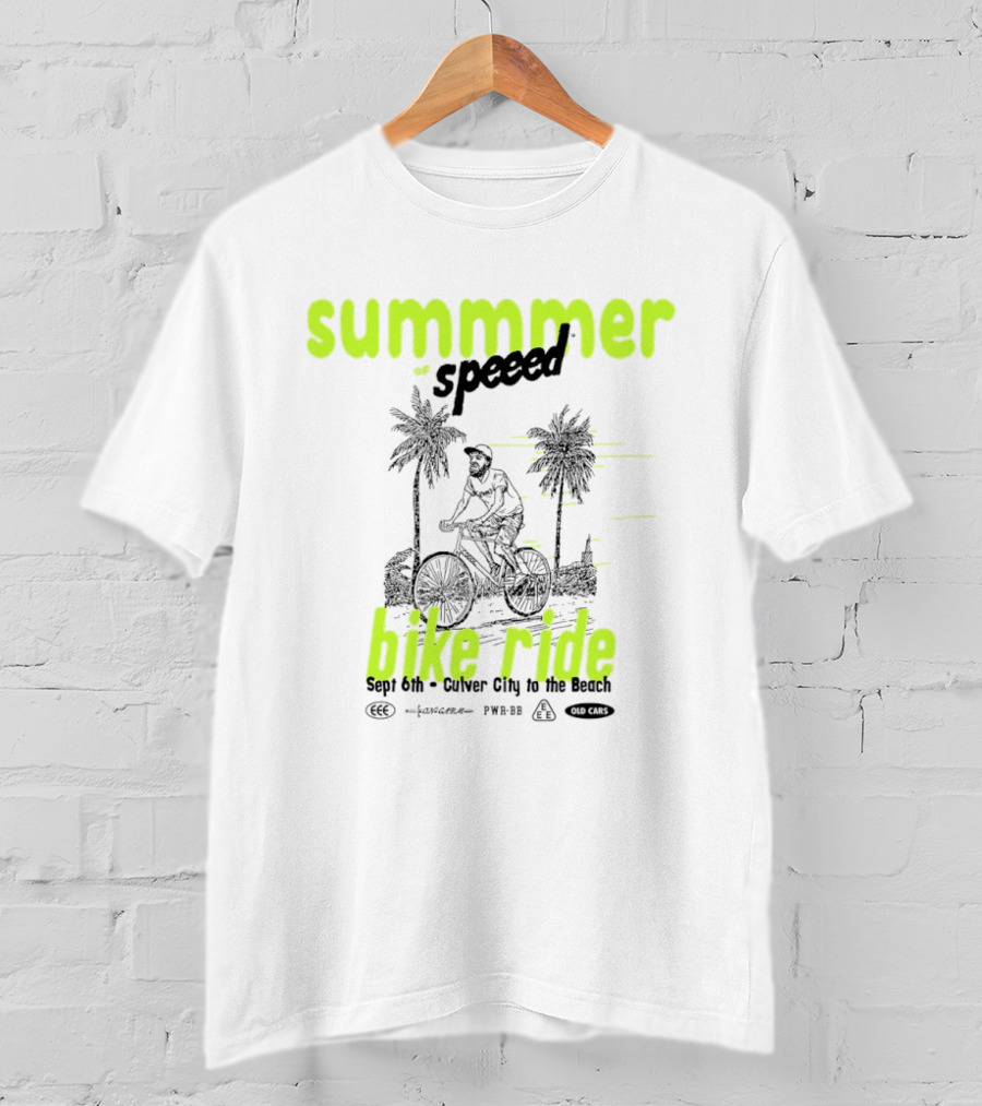Summer Of Speed Bike Ride Sept 6th Culver City To The Beach Palm Trees T-Shirt