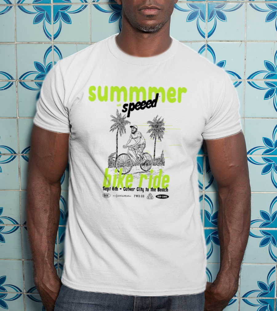 Summer Of Speed Bike Ride Sept 6th Culver City To The Beach Palm Trees T-Shirt