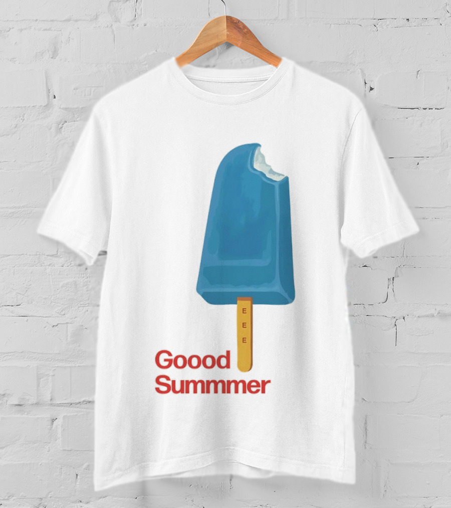 Popsicle Goood Summmer EEE Blue Ice Cream Treat T-Shirt