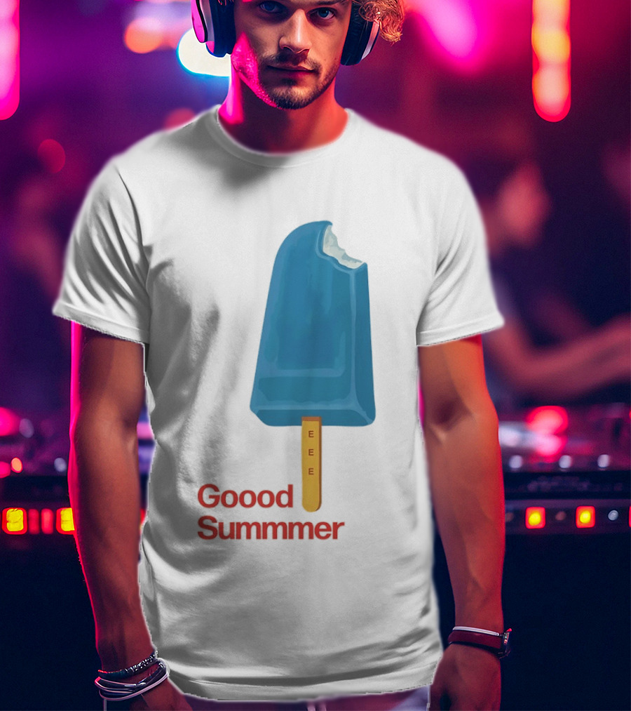 Popsicle Goood Summmer EEE Blue Ice Cream Treat T-Shirt