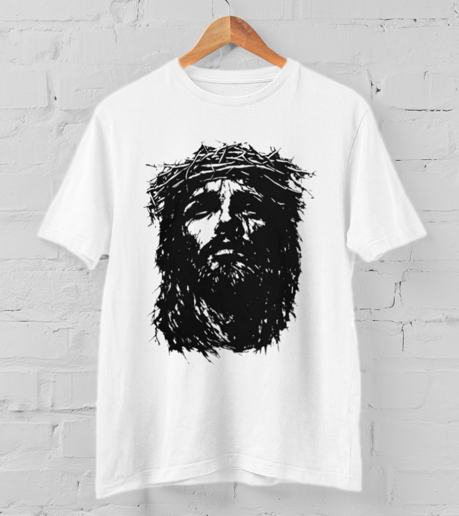 Unforsaken No Greater Love Jesus Crown Of Thorns Face T-Shirt