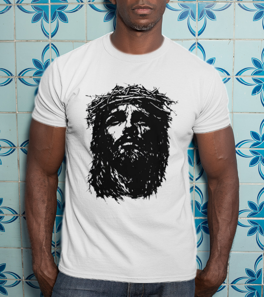Unforsaken No Greater Love Jesus Crown Of Thorns Face T-Shirt