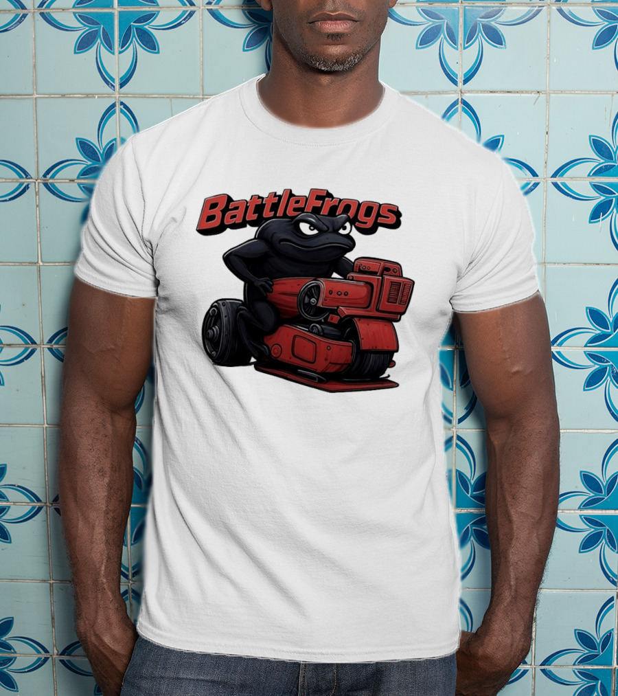BattleFrogs Frog Riding Red Motorcycle T-Shirt