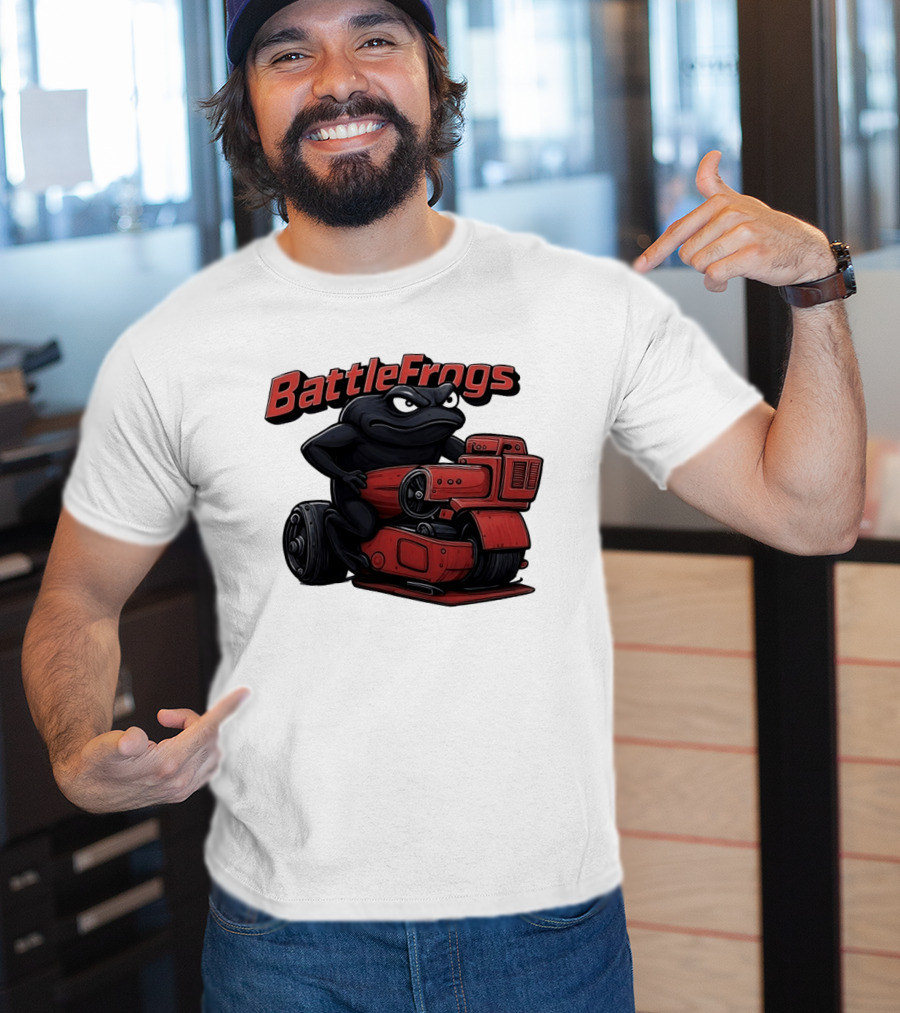 BattleFrogs Frog Riding Red Motorcycle T-Shirt