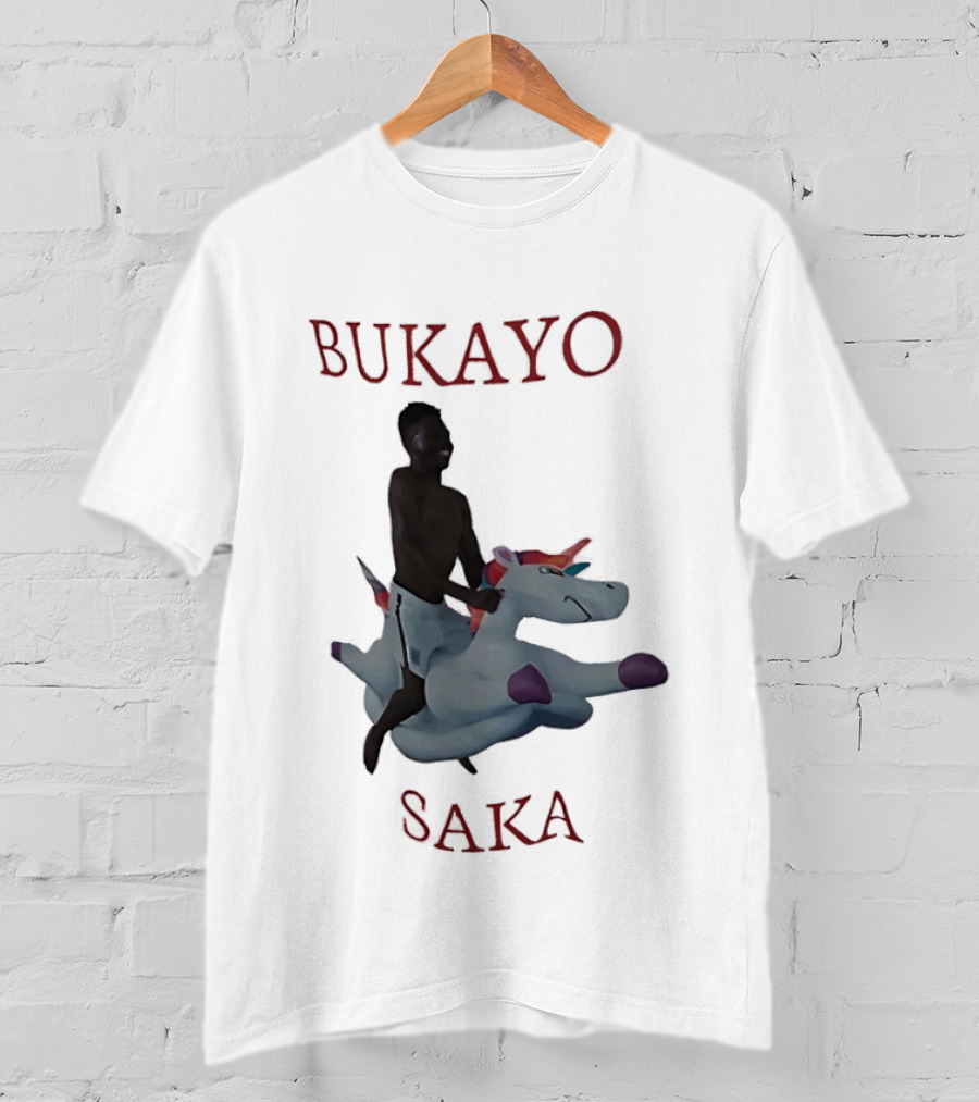 Bukayo Saka Riding Unicorn Arsenal Football T-Shirt