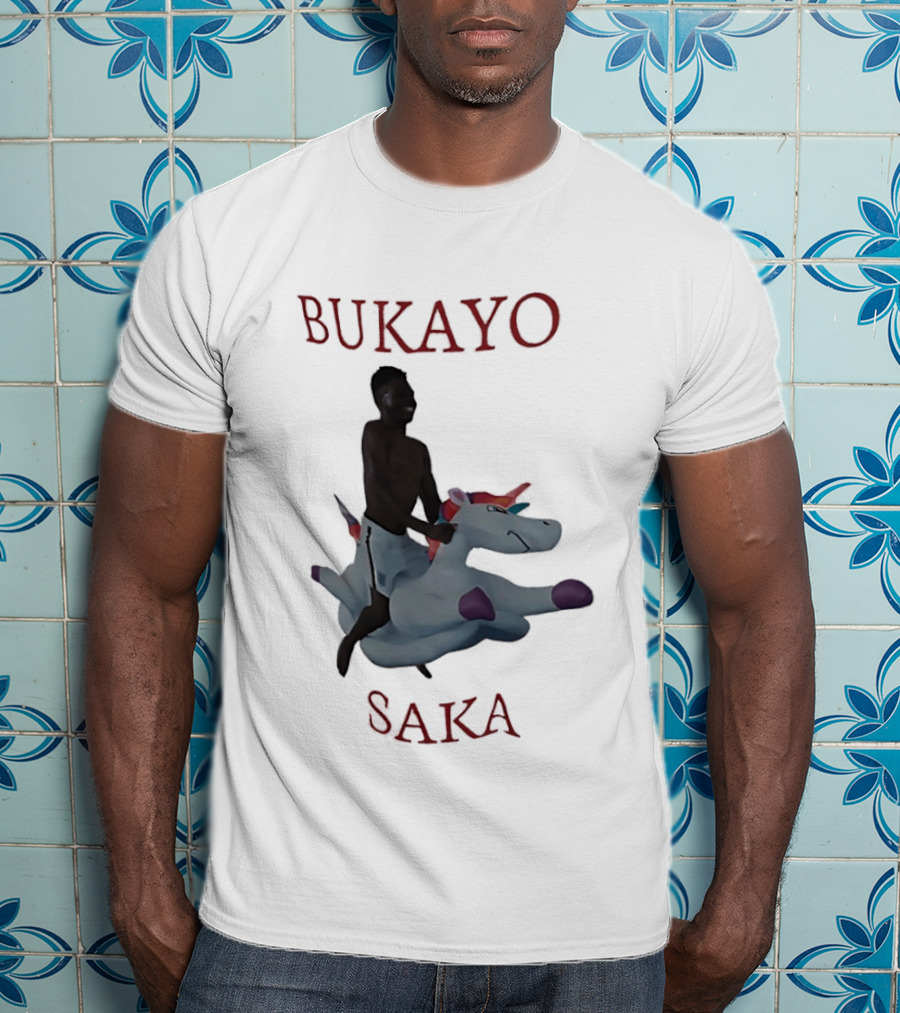 Bukayo Saka Riding Unicorn Arsenal Football T-Shirt