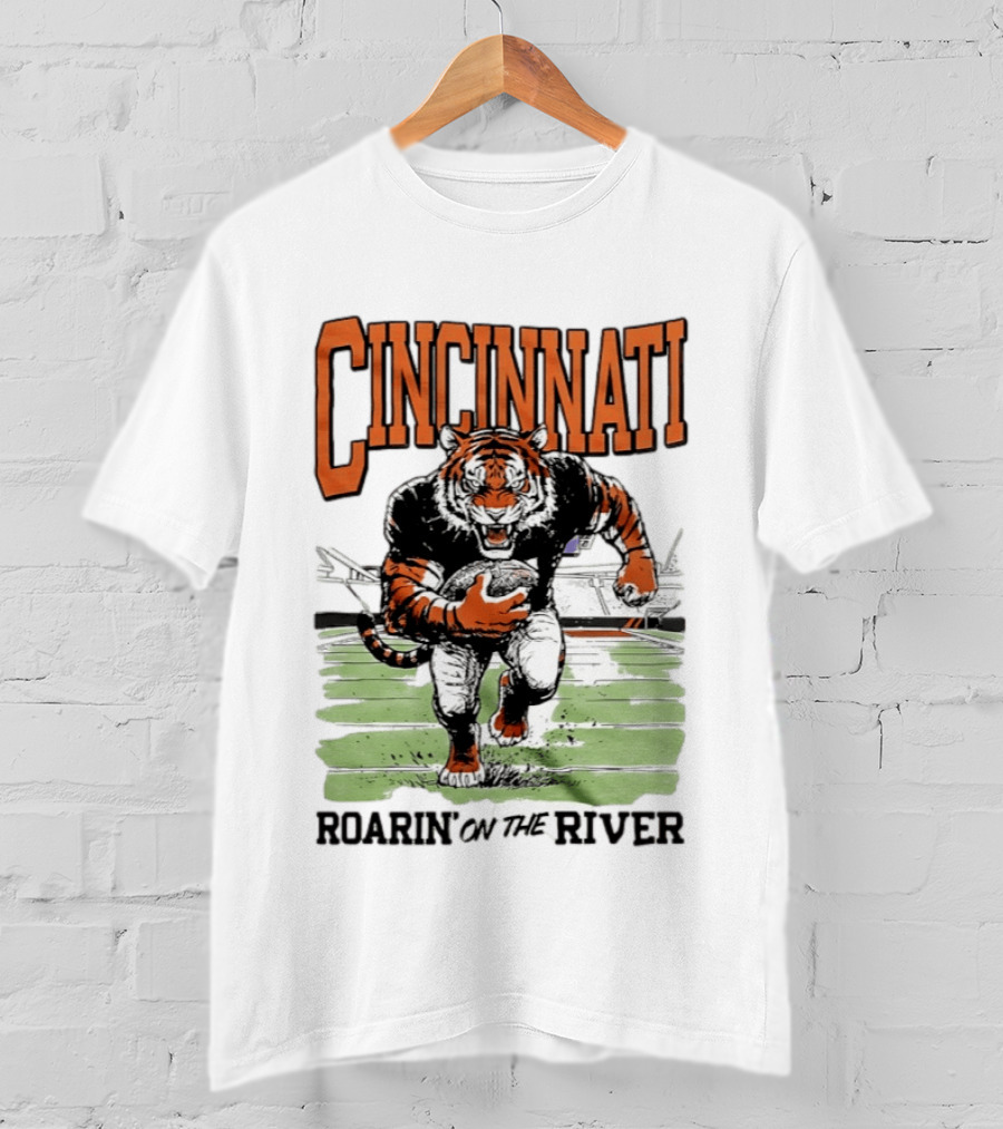 Cincinnati Roarin On The River Tiger Football Tiger T-Shirt