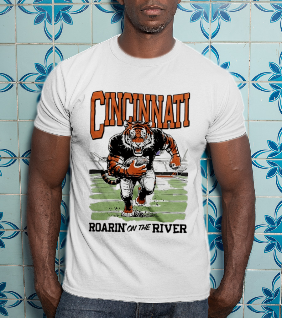Cincinnati Roarin On The River Tiger Football Tiger T-Shirt