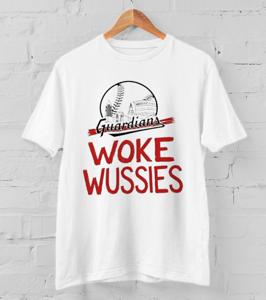 Cleveland Guardians Woke Wussies Baseball City Skyline T-Shirt