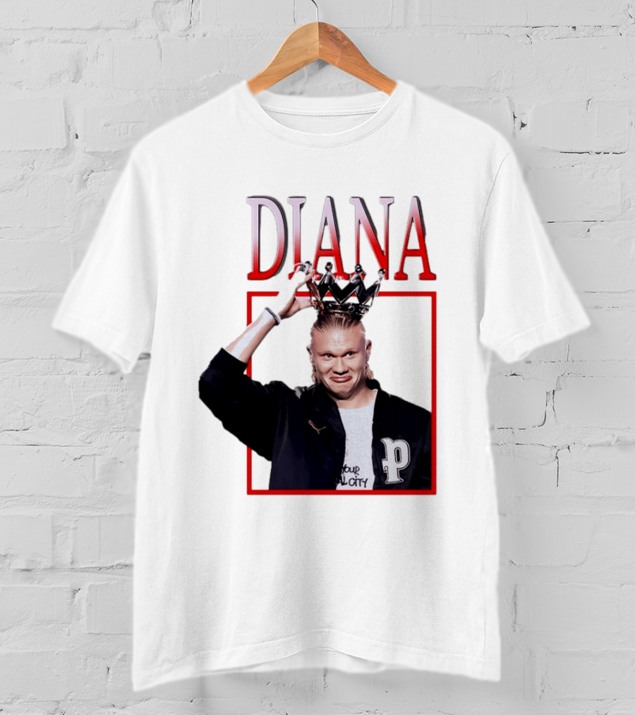 Erling Haaland Diana The People's Princess P Letter Jacket Crown T-Shirt