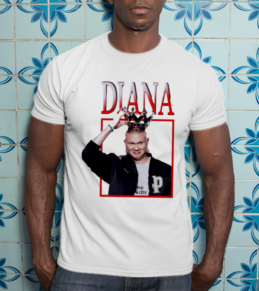 Erling Haaland Diana The People's Princess P Letter Jacket Crown T-Shirt