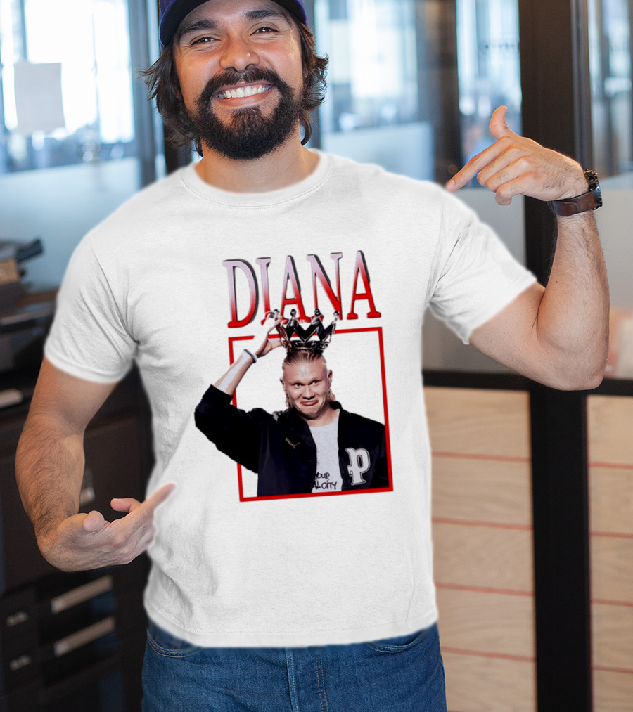 Erling Haaland Diana The People's Princess P Letter Jacket Crown T-Shirt