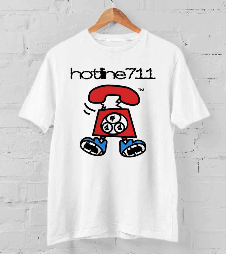 Hotline711 Retro Telephone Cartoon T-Shirt