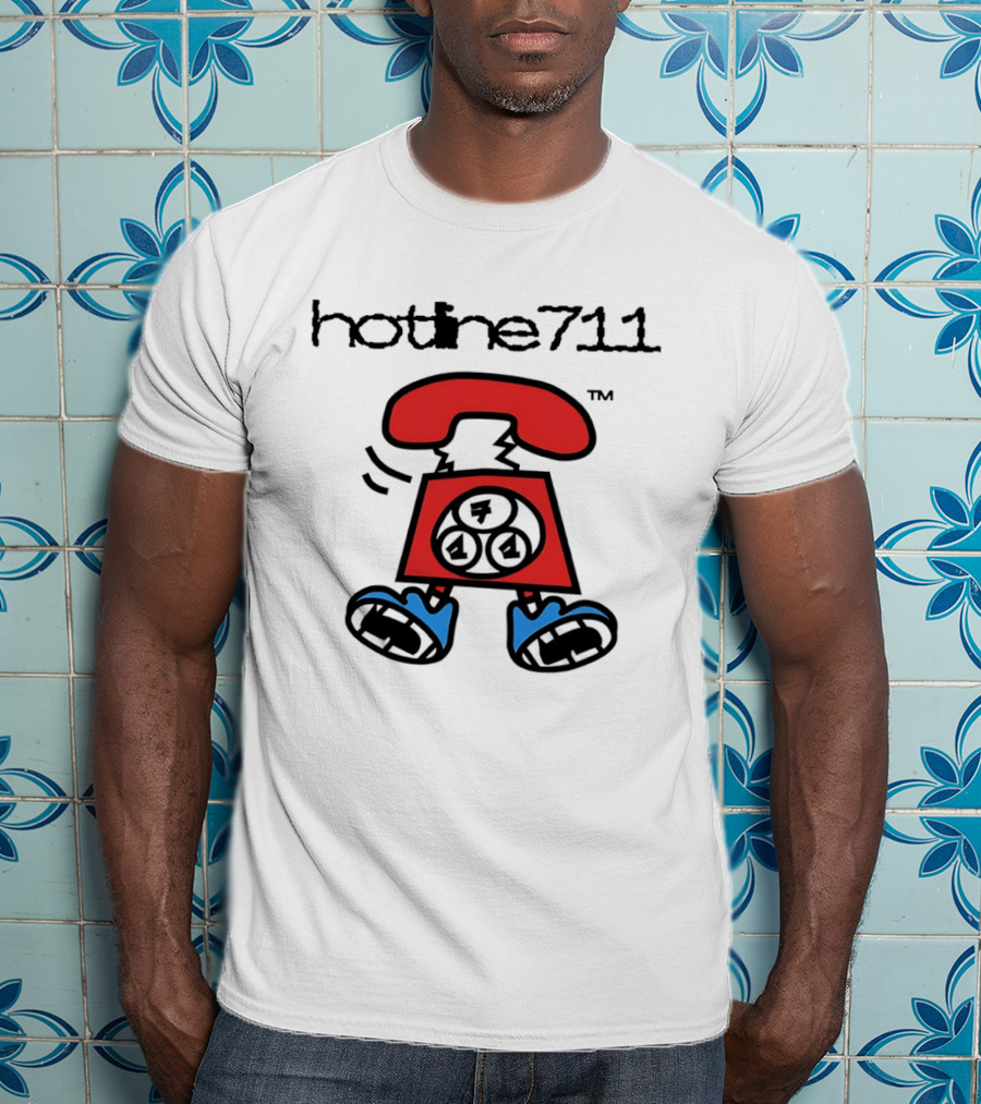 Hotline711 Retro Telephone Cartoon T-Shirt