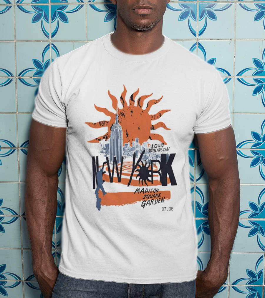 Louis Tomlinson New York Madison Square Garden 07.08 Sun And Skyline T-Shirt