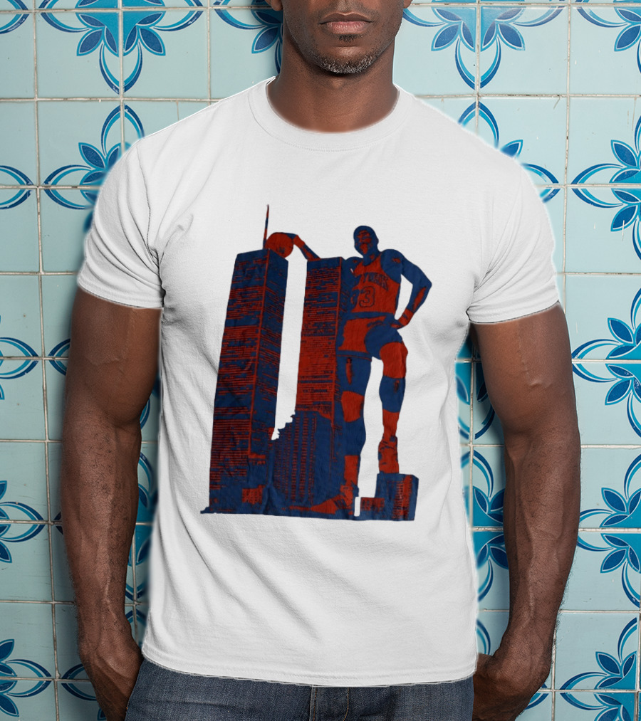 Patrick Ewing New York Knicks Twin Towers Basketball T-Shirt