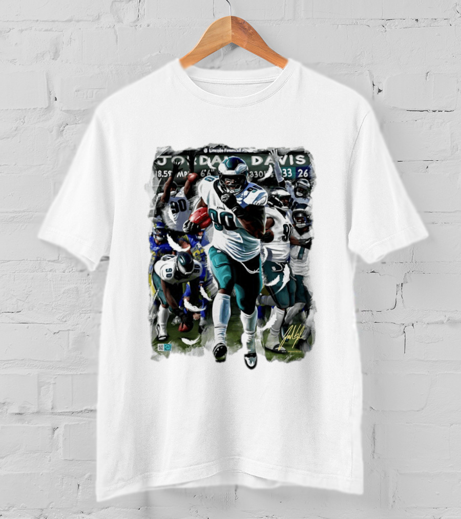 Philadelphia Eagles Jordan Davis THICC SIX 90 Lincoln Financial Field T-Shirt