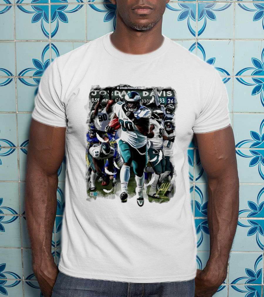 Philadelphia Eagles Jordan Davis THICC SIX 90 Lincoln Financial Field T-Shirt