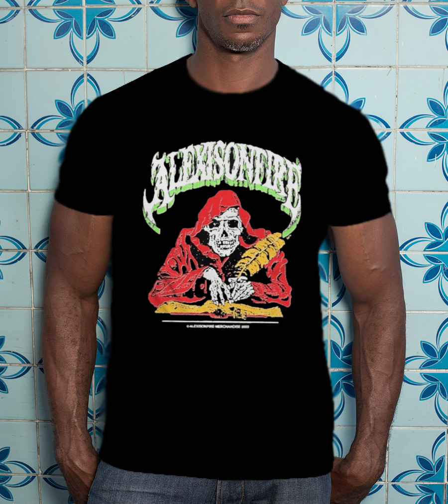 Alexisonfire Skelwrite Grim Reaper Scribe With Quill T-Shirt