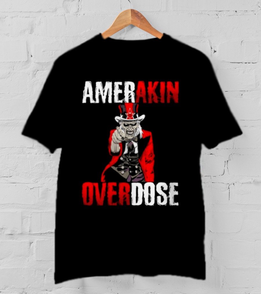 Amerakin Overdose Uncle Sam Horror Industrial Metal T-Shirt