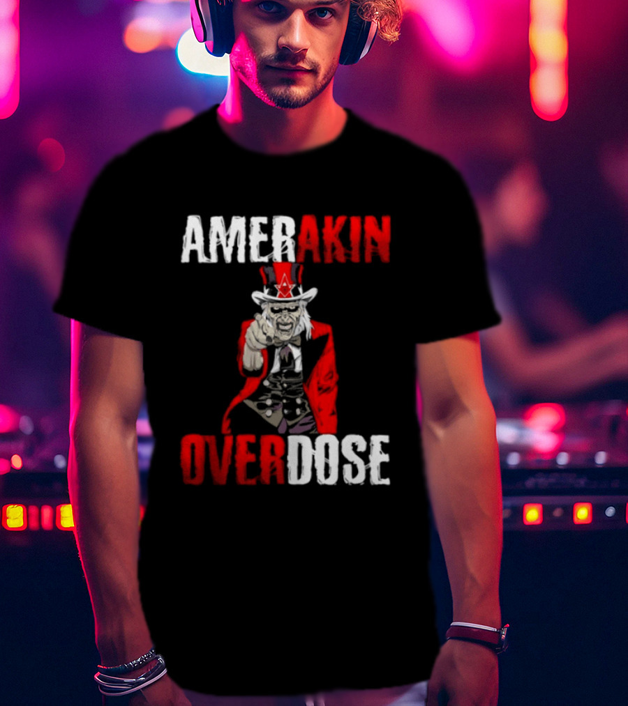 Amerakin Overdose Uncle Sam Horror Industrial Metal T-Shirt