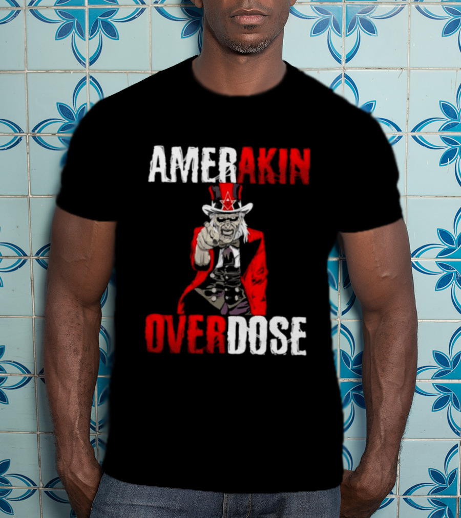 Amerakin Overdose Uncle Sam Horror Industrial Metal T-Shirt