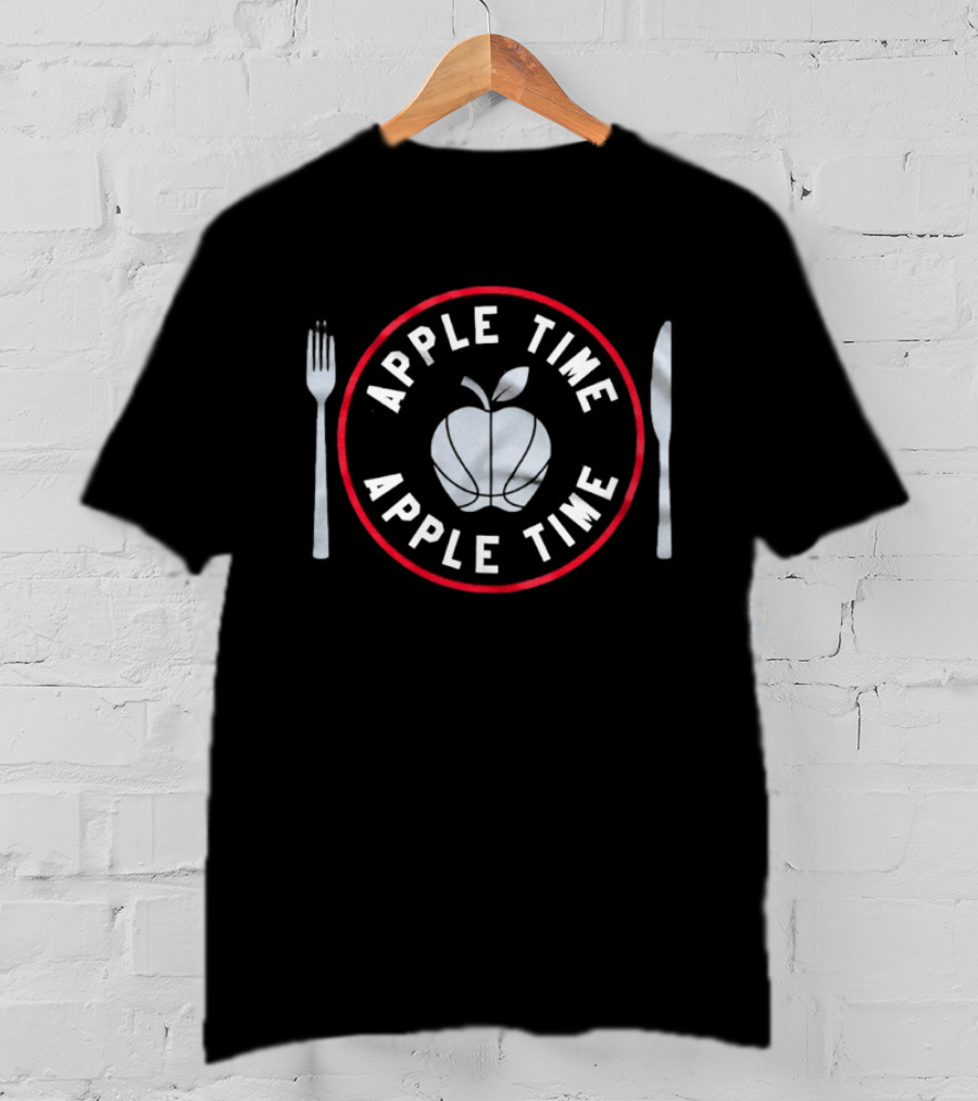 Apple Time Apple Time Basketball Fork Knife T-Shirt