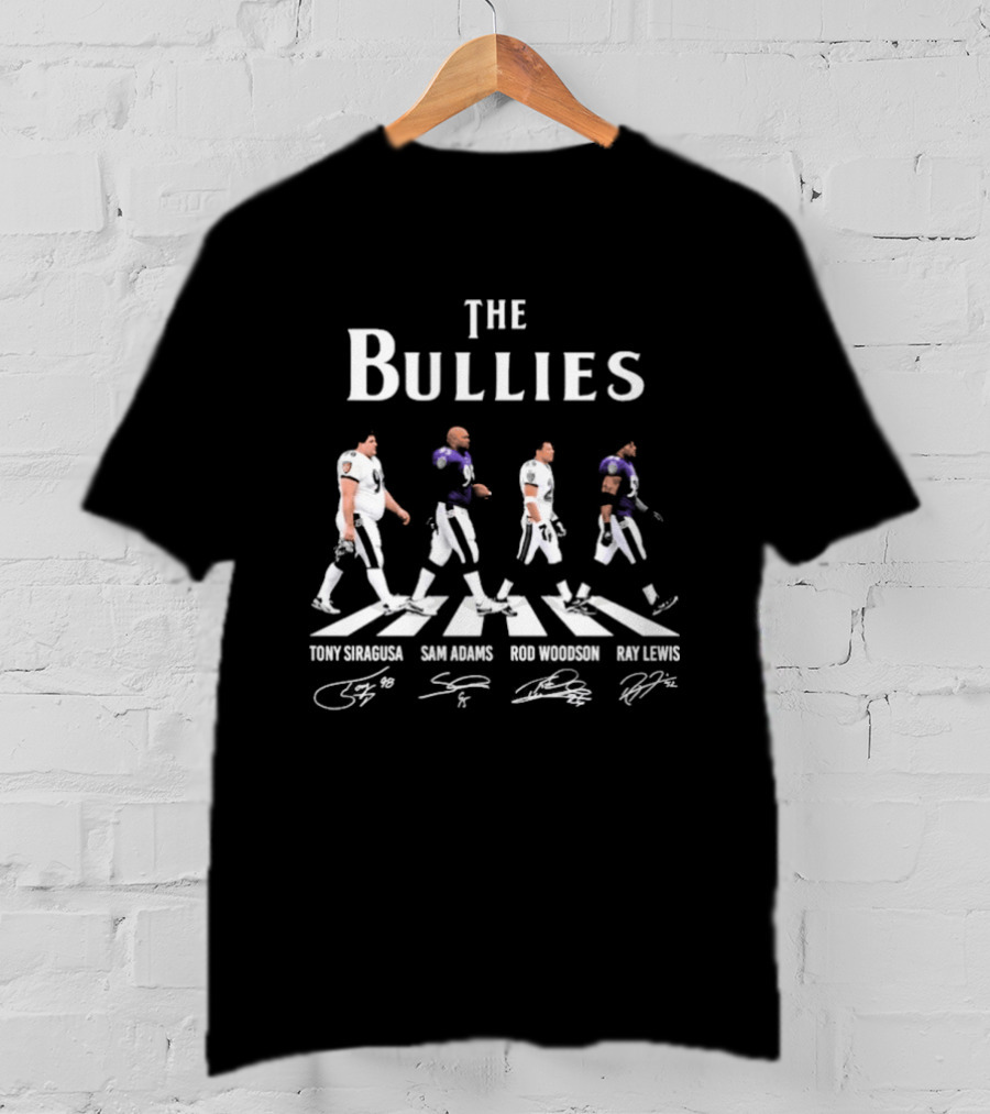 Baltimore Ravens The Bullies Ray Lewis Lamar Jackson Abbey Road Signatures T-Shirt