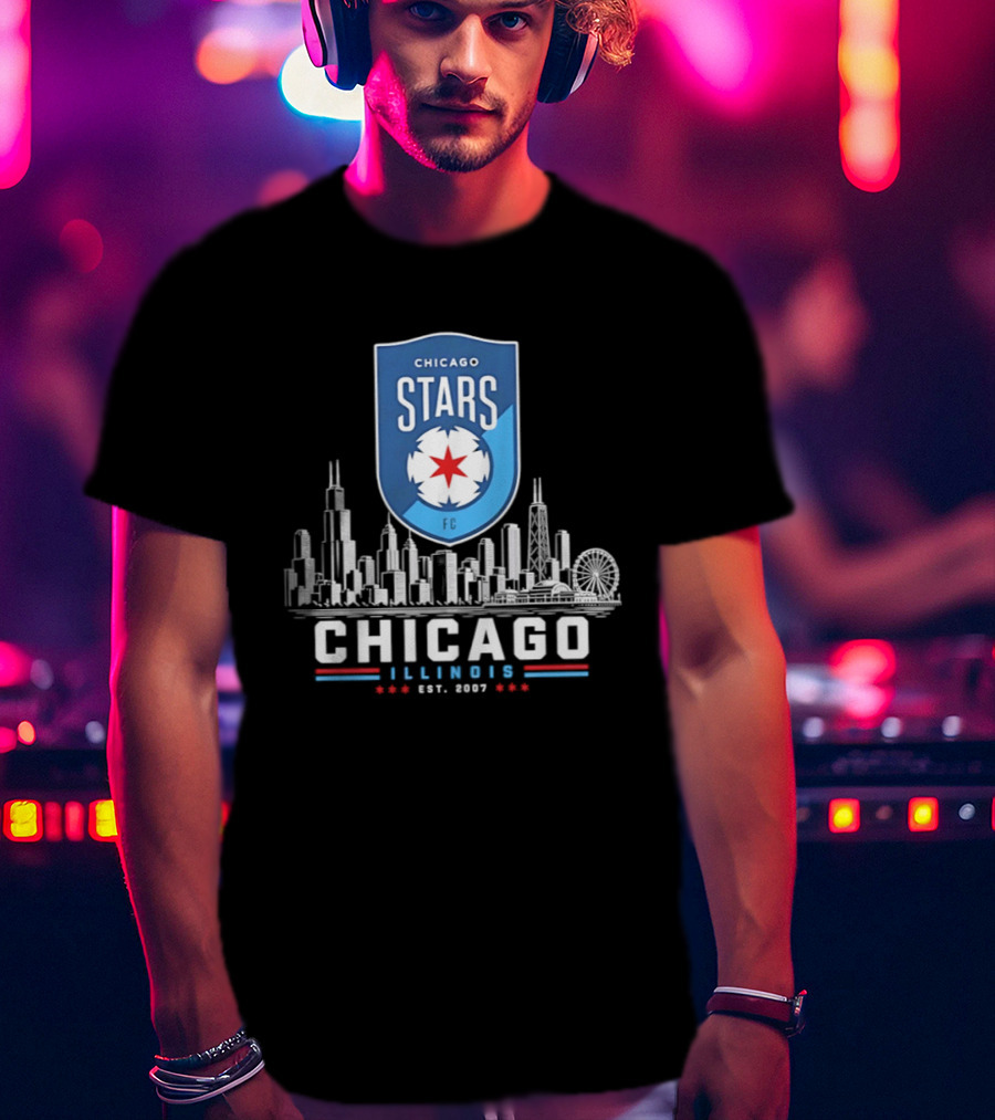 Chicago Stars FC Skyline Illinois Est 2007 T-Shirt