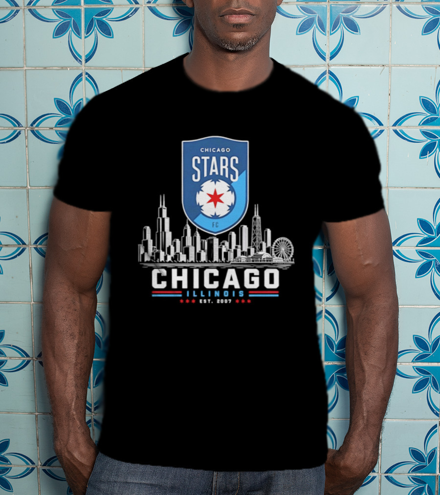 Chicago Stars FC Skyline Illinois Est 2007 T-Shirt