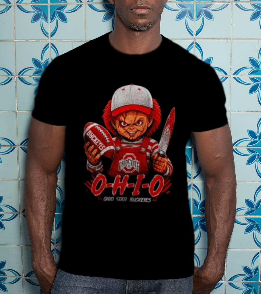 Chucky Doll Ohio State Buckeyes O H I O Football Horror T-Shirt