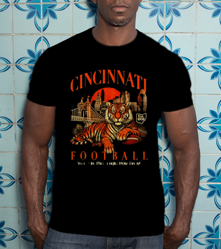 Cincinnati Bengals Football Tiger Jungle Cityscape Est 1968 T-Shirt