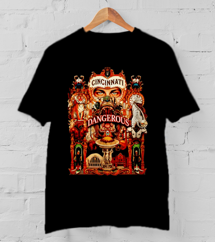 Cincinnati Dangerous Tigers Ornate Art Deco T-Shirt