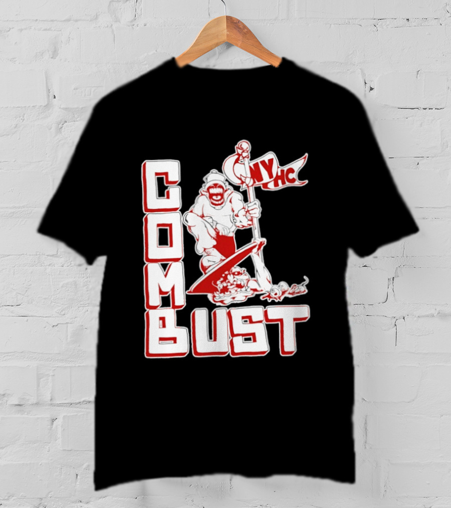 New York Hardcore Combat Bust NYHC Monster Flag T-Shirt